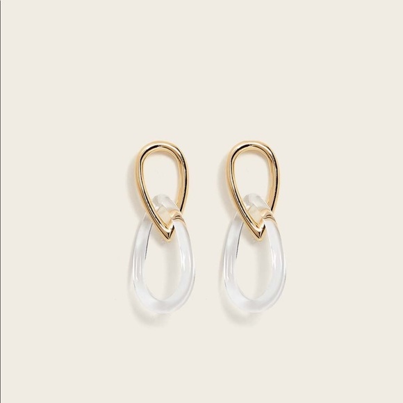 DREW INTERLOCK RESIN EARRING with Gift box and Bag - Picture 1 of 2